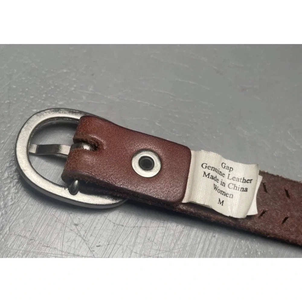 Gap Laser Cut leather belt women's size M